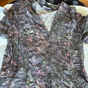 All Saints Mini Parrot and Floral Print Dress